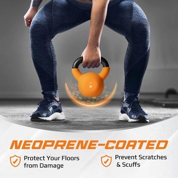 Yes4All HCR1 Neoprenem potažené kettlebelly, silové tréninkové kettlebelly - 6 kg oranžové