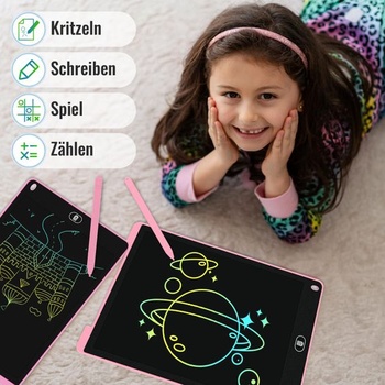 2 farebné LCD písacie tablety 12 palcov, kresliaca doska, mazateľná ružová