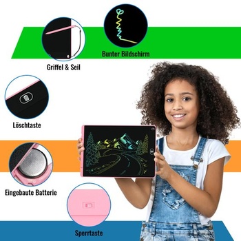 2 farebné LCD písacie tablety 12 palcov, kresliaca doska, mazateľná ružová