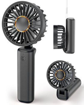 Prenosný ručný ventilátor, mini stolný ventilátor, skladací, 1800 mAh, oscilácia 180 °, 3 rýchlosti,
