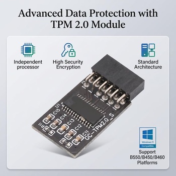 Bezpečnostní modul TPM 2.0 s 12pinovým rozhraním LPC, 2 kusy.