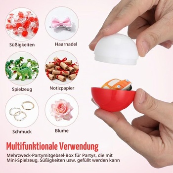 TOYANDONA Okrúhle tombolové gule Plniteľné kapsule pre veľkonočné hračky, párty darčeky, stroj na