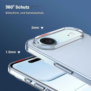 Puzdro Captor pre iPhone Air, priehľadné silikónové TPU - ultratenké ochranné púzdro proti