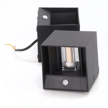 Nástenná lampa KYOTECH IP65 s pohybovým senzorom a LED žiarovkou G9, balenie 1 ks, šedá