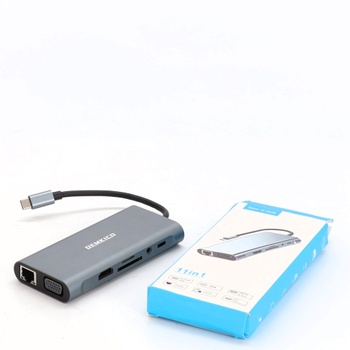 DEMKICO 11v1 USB C Hub Multiport adaptér s 4K HDMI, 1080P VGA, 100W PD, USB 3.0, USB 2.0 porty,