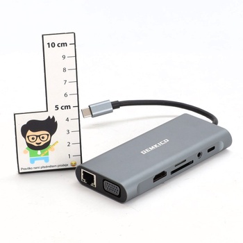 DEMKICO 11v1 USB C Hub Multiport adaptér s 4K HDMI, 1080P VGA, 100W PD, USB 3.0, USB 2.0 porty,