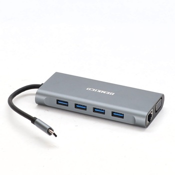 DEMKICO 11v1 USB C Hub Multiport adaptér s 4K HDMI, 1080P VGA, 100W PD, USB 3.0, USB 2.0 porty,