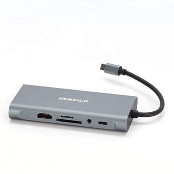 DEMKICO 11v1 USB C Hub Multiport adaptér s 4K HDMI, 1080P VGA, 100W PD, USB 3.0, USB 2.0 porty,