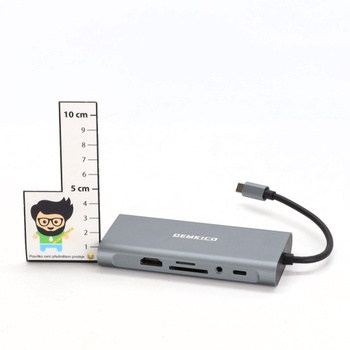 DEMKICO 11v1 USB C Hub Multiport adaptér s 4K HDMI, 1080P VGA, 100W PD, USB 3.0, USB 2.0 porty,