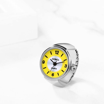 JewelryWe Prstenové hodinky Pánske Dámske okrúhle analógové quartzové elastické zliatinové prsteňové