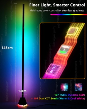 Stojacia lampa LuminexDesigns LED RGBIC 145cm