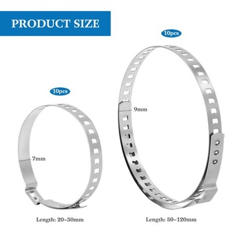 20dielna sada manžiet homokinetického kĺbu | Hadicové spony 25-50 mm a 50-120 mm, nerezová oceľ -