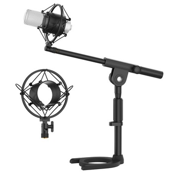 Stolný mikrofónový stojan s odpruženým držiakom - výškovo nastaviteľný 28-40 cm, otočný o 180 ° sa