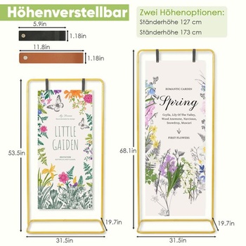 Držiak na svadobné cedule, nastaviteľný 127-173 cm