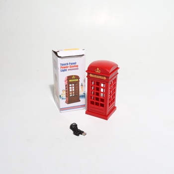Noční lampa, Vintage Styl London Telefonní budka USB nabíjení (s baterií), Nastavitelný jas,