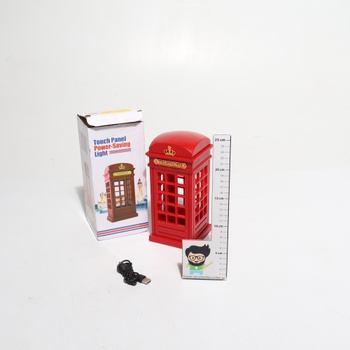 Noční lampa, Vintage Styl London Telefonní budka USB nabíjení (s baterií), Nastavitelný jas,