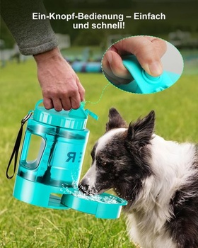 Fľaša na vodu pre psov lesotc 2200 ml, prenosná XXL extra veľká fľaša na vodu pre psov na cesty -