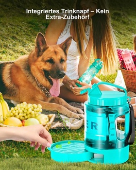 Fľaša na vodu pre psov lesotc 2200 ml, prenosná XXL extra veľká fľaša na vodu pre psov na cesty -