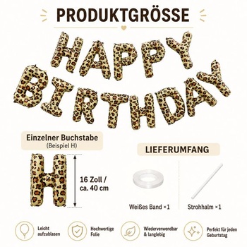 DazzJoy Balónik s leopardím potlačou k narodeninám, 16-palcový leopardí balónik k narodeninám,