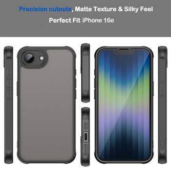 Matný kryt pre iPhone 17e/iPhone 16e, vojenský štandardný ochranný kryt proti pádom, matný