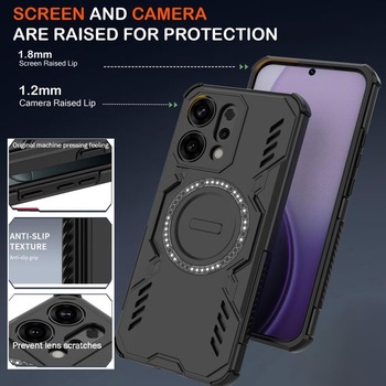 Magnetické puzdro pre Oppo Reno14, kompatibilné s MagSafe, nárazuvzdorné pevné puzdro s rohmi s
