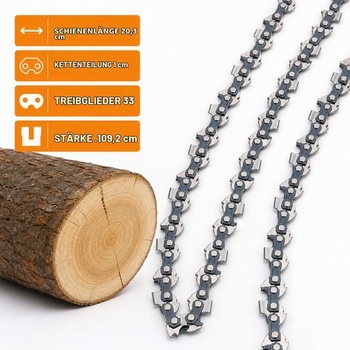 Súprava 3 pílových reťazí, rozstup 3/8 LP, hrúbka 0,43 palca (1,1 mm), pre vodiacu lištu 8 palcov (20