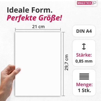 Magnetické archy Magstick DIN A4 s bílým povrchem, samolepicí - mag113