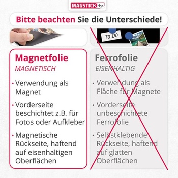 Magnetické archy Magstick DIN A4 s bílým povrchem, samolepicí - mag113