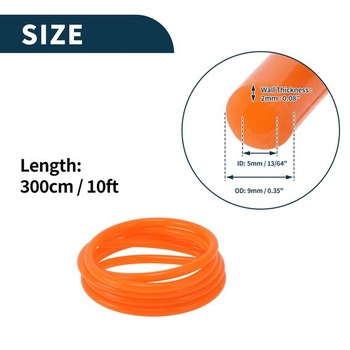 Silikónová vákuová hadica oranžová 1 ks pre vysoké teploty 130 PSI