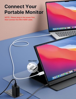 Kábel JSAUX USB C na Mini HDMI 3M, 4K typ C na Mini HDMI - (bez HDMI) 3M biely