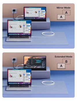 Kábel JSAUX USB C na Mini HDMI 3M, 4K typ C na Mini HDMI - (bez HDMI) 3M biely