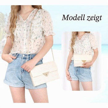 Dámska slamená kabelka EVEOUT s odnímateľnou retiazkou cez rameno, letná rafiová crossbody kabelka,