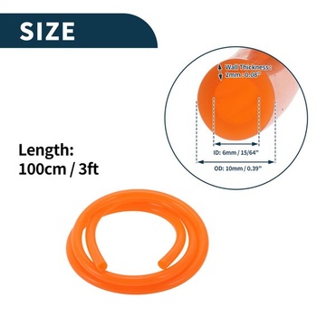 Silikónová podtlaková hadica, oranžová, 1 kus, vnútorný priemer 6 mm, pre vzduch a vodu