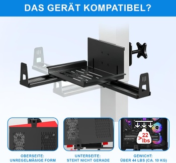PC držák pod psací stůl Automeng z kovu do 20 kg