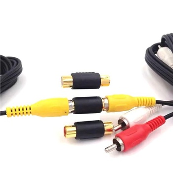 JZK 4x RCA konektor RCA (samica-samica), adaptér RCA Phono (samica), predlžovací kábel, zvukový