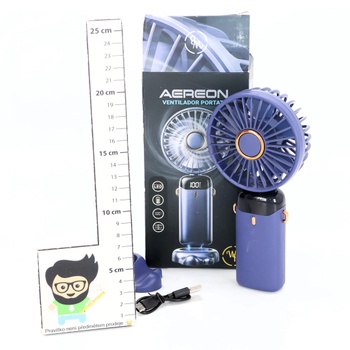 Prenosný ručný ventilátor, 5 rýchlostí, dobíjací cez USB, napájaný z batérie, skladací stolný