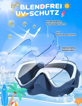 Dětské potápěčské brýle Supertrip s látkovým páskem, věk 6-14 let, SeaBlue