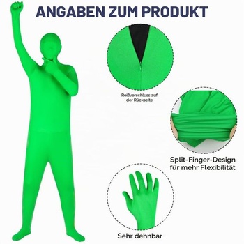 Unisex body, overal s efektom greenscreen, veľkosť 170