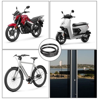 Zámok na bicykel, kombinačný zámok, zámok na bicykel so 4miestnym kódom, vysoko bezpečnostný zámok s