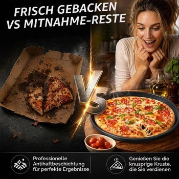 Súprava 4 plechov na pizzu, okrúhly plech na pizzu, nepriľnavý, vyrobený z uhlíkovej ocele, plech na