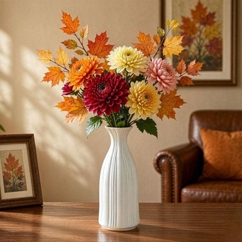 Keramická váza Bílá květinová váza Moderní keramická váza Dekorativní vázy Malá váza do pampasové