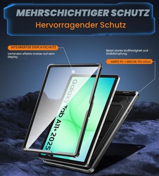 Nárazuvzdorné puzdro TiMOVO pre Samsung Galaxy Tab A11+/A11 Plus 11 palcov 2025 A-čierne