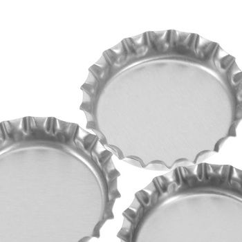 TEHAUX 100 kusov plochých zátok na fľaše, strieborné, 31 mm, zátka na fľaše pre domácich majstrov, remeslá,