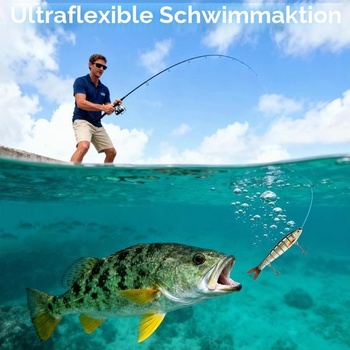 Rybárske nástrahy Vicloon Crankbait, 3 kusy, viacdielne rybárske nástrahy, 3D umelé woblery,