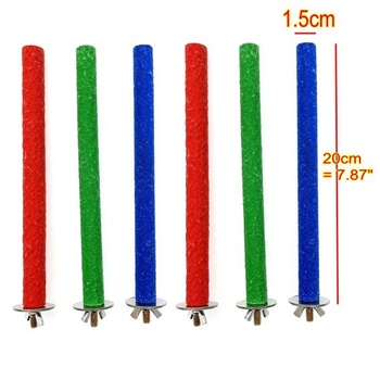 JZK 6 kusov bidielok s rozmermi 1,5 cm x 20 cm pre andulky, kanáriky, farebná tyčinka na bidielka pre