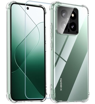 Priehľadný kryt pre Xiaomi 14, Fin2feel [nežltne] s ochranným sklom z tvrdeného skla, priehľadná PC