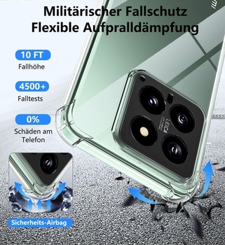 Priehľadný kryt pre Xiaomi 14, Fin2feel [nežltne] s ochranným sklom z tvrdeného skla, priehľadná PC