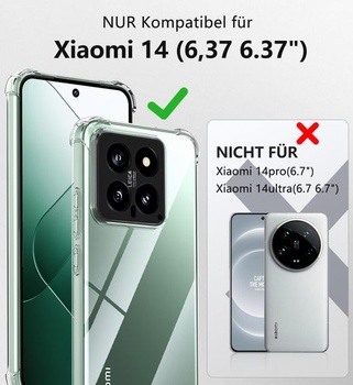 Priehľadný kryt pre Xiaomi 14, Fin2feel [nežltne] s ochranným sklom z tvrdeného skla, priehľadná PC