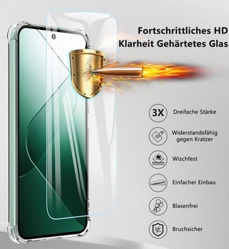 Priehľadný kryt pre Xiaomi 14, Fin2feel [nežltne] s ochranným sklom z tvrdeného skla, priehľadná PC