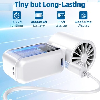 Prenosný mini ručný ventilátor: Osobný cestovný USB ventilátor so 100-stupňovým turbo chladením,